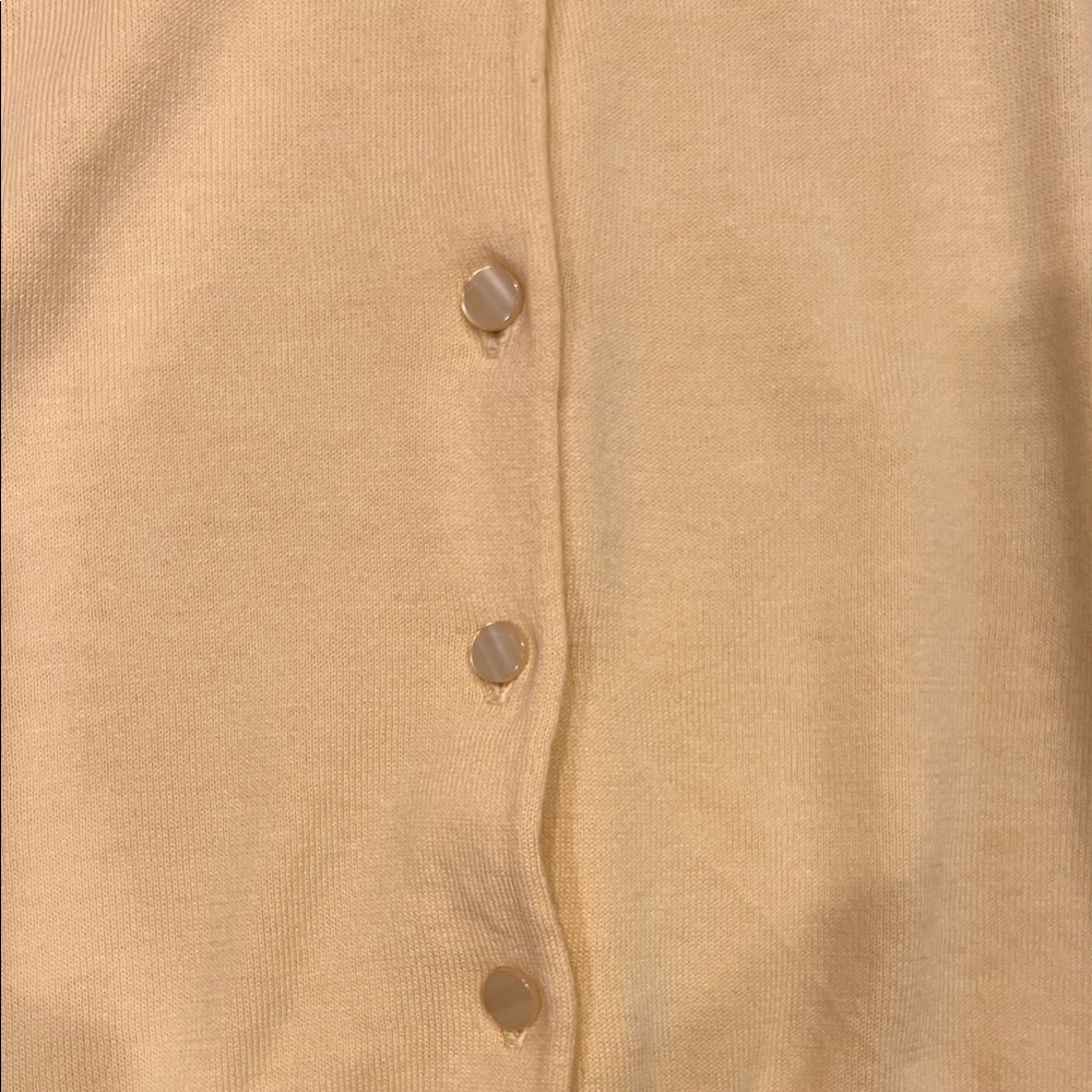 Talbots Pastel Lightweight Pastel Yellow Button-Down 3/4 Sleeve Cardigan Size XL - Picture 5 of 9